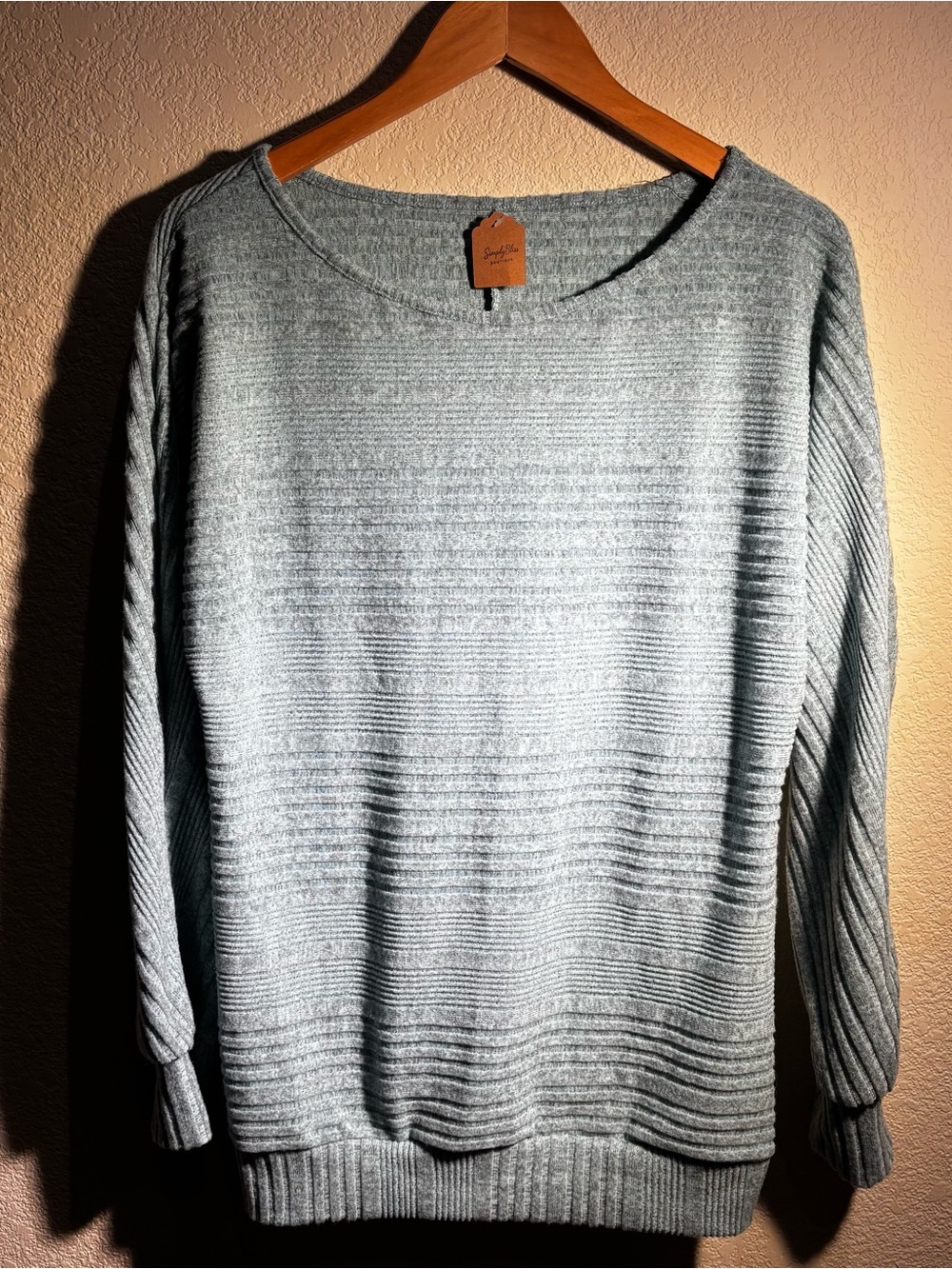 New Woman’s Light Green Ribbed Knit Sweater